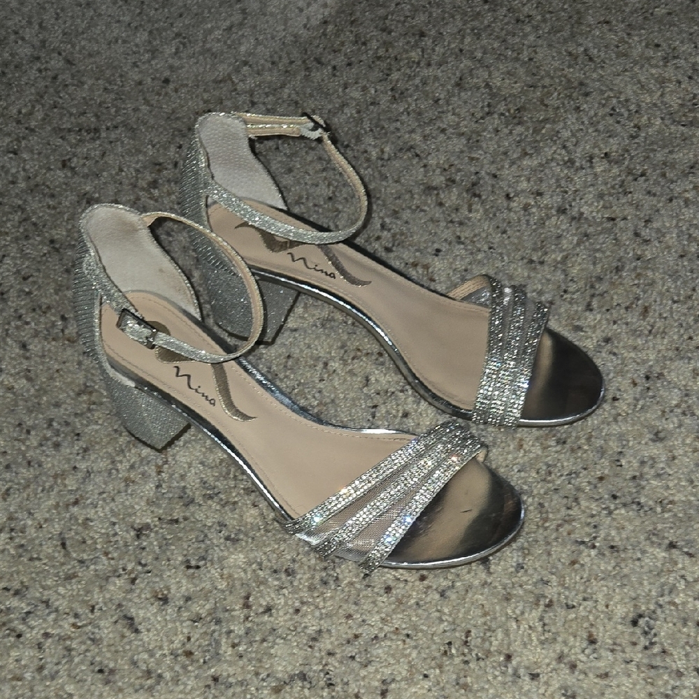 Nina Women's Glittering Silver Heels